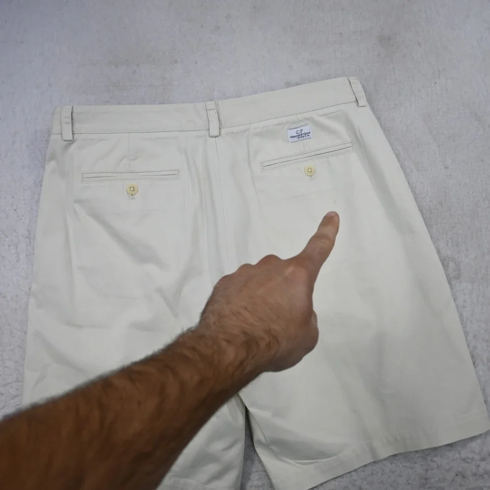 Vineyard Vines Club Short Mens 36 Tan Cotton Twill Chino‎ Casual Pockets